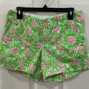 Lilly Pulitzer shorts size 4. 2.5 inseam pink and green
